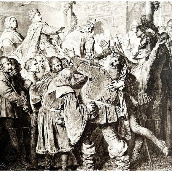 Henry V The 5th Rejects Falstaff Photo Gravure Victorian 1894 Art Grutzner DWS11 - Picture 1 of 3